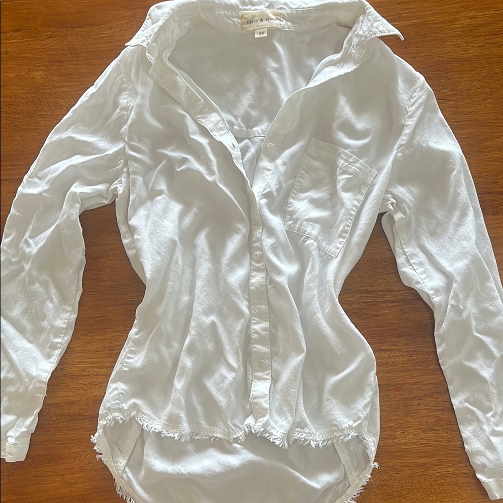 Cloth and Stone | Anthropologie White Down Shirt